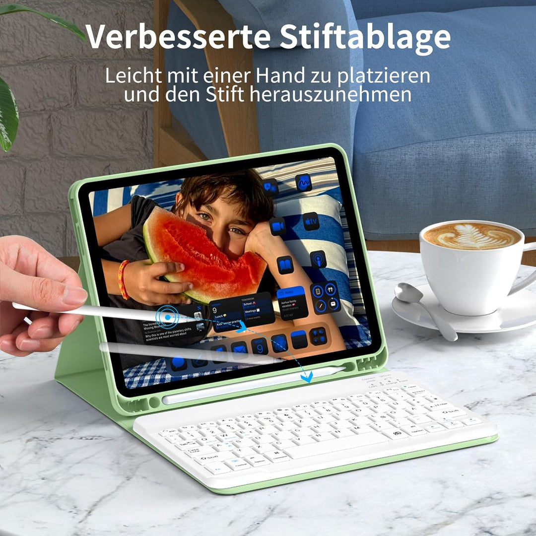 Hülle mit Tastatur für iPad A16 11.Generation 11 Zoll 2025, iPad 10. Generation 2022 10,9 Zoll, Blue