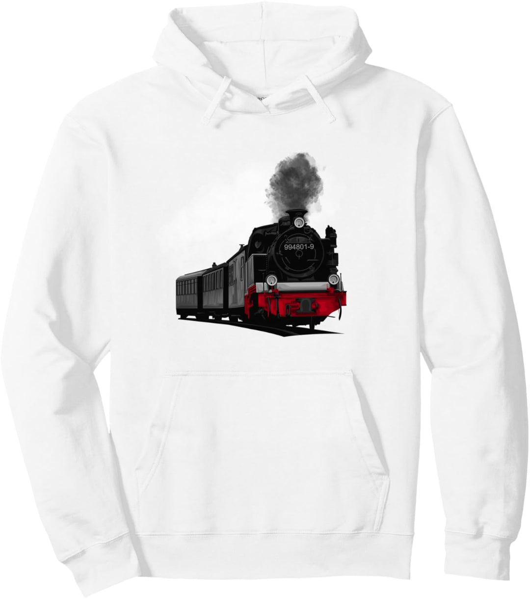 Dampflok Zug Kleine Eisenbahn Lokomotive Pullover Hoodie