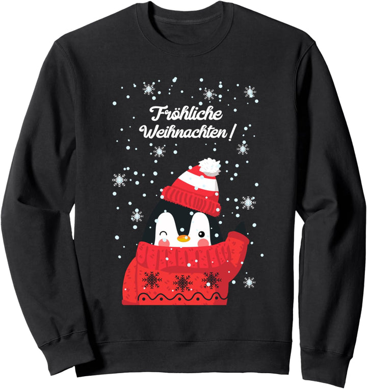 Fröhliche Weihnachten Pinguin Schnee Weihnachtspulli outfit Sweatshirt