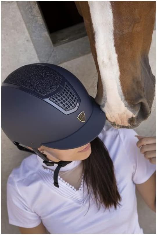 Equi-Theme Reithelm AIRY mit Glitzereinsatz blau/blau blau/blau S (53-55cm), blau/blau S (53-55cm)
