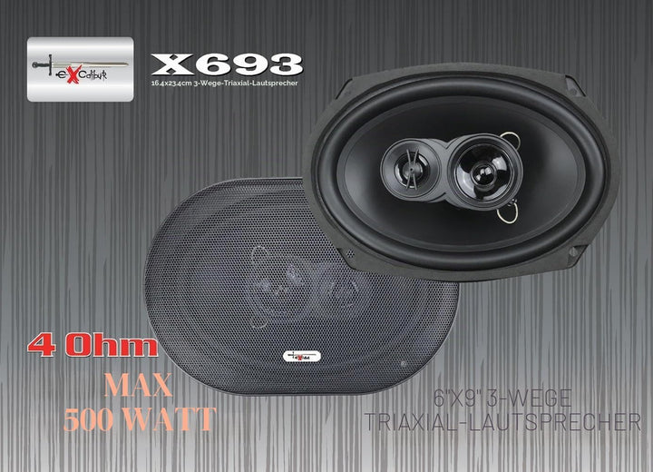 Excalibur X693 3 Wege Auto Lautsprecher 16 x 23 cm/6 x 9 500 W Paar Preis für viele Ford, Mazda oder