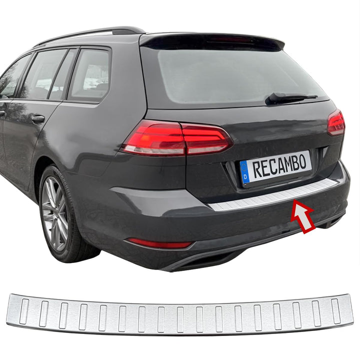 RECAMBO Ladekantenschutz Edelstahl kompatibel für VW Golf 7 Variant | 2017-2020 - matt gebürstet mit
