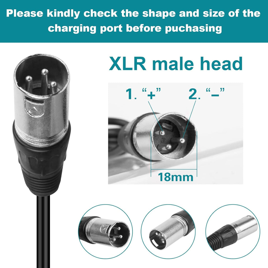 54.6V 48V 2A E-Bike Ladegerät Ladekabel für 48V Akku mit 3pin XLR Stecker für Elektroroller Elektris