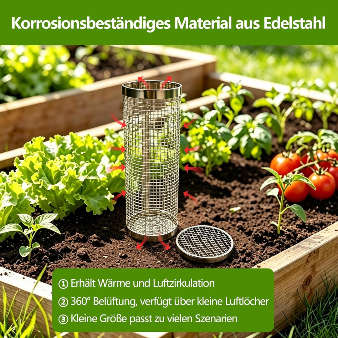 2 Packung Unterirdische Wurm Kompostierbestand - Kleine Runde Metall Edelstahl Komposter für Familie