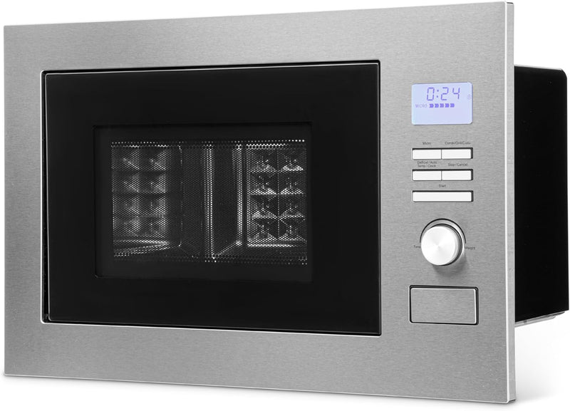 Bomann MWG 3001 H EB, 3 in 1- Einbau-Mikrowelle mit Grill und Heissluft, LCD-Display, 8 Automatikpro