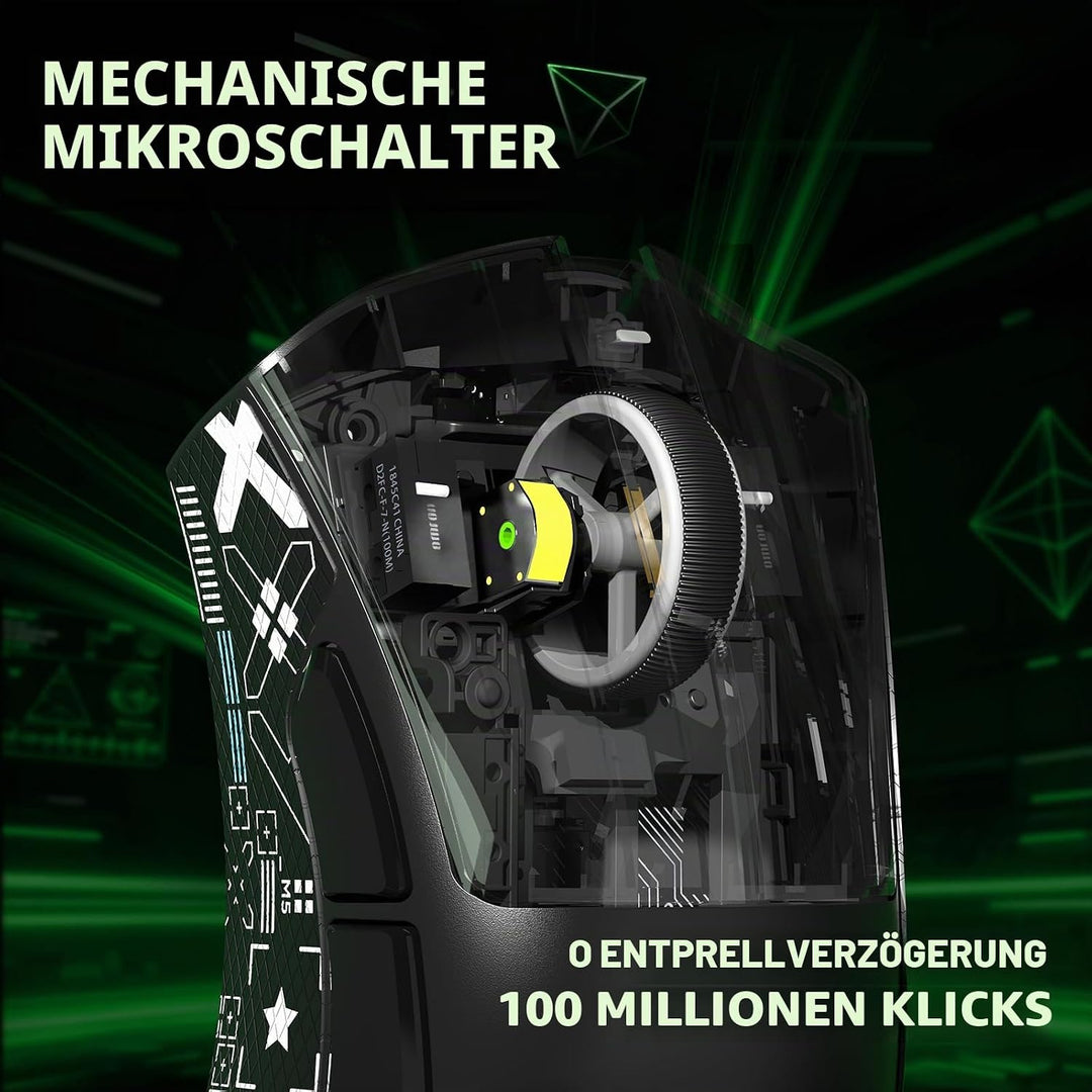 ATTACK SHARK V3 Kabellose Gaming-Maus mit Tape, 65g Ultraleicht, Optischer Sensor PAW3311 mit 25K DP