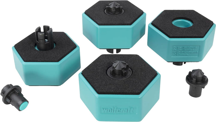 wolfcraft Multifunktionale Werkstückauflagen I 6892000 I Rutschfeste Auflage für Werkstücke, 4 Stück