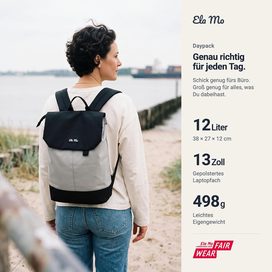 Ela Mo Rucksack Damen - Schön u. Durchdacht - Daypack mit Laptopfach &amp; Anti Diebstahl Tasche für Aus