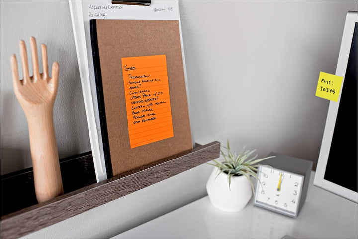 Post-it Notes Super Sticky Pads in Energy Boost Collection Farben, liniert, 12,7 x 20,3 cm, 45 Blatt