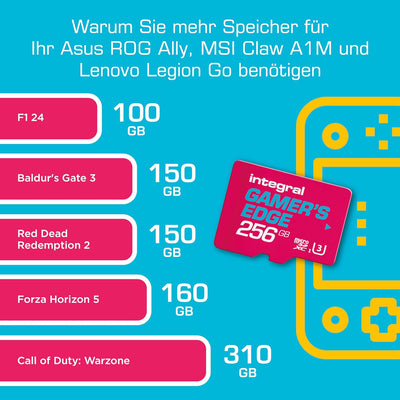 Integral 256GB Gamer's Edge Micro SD Card für die Nintendo Switch - Schnelles Laden & Speichern von