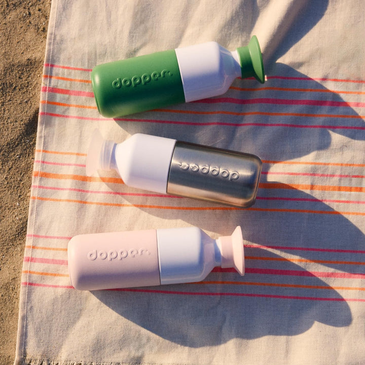 Dopper Steel Trinkflasche 350ml, 490ml, 800ml, 1.1L - Edelstahl Flasche - BPA freie Wasserflasche, 1