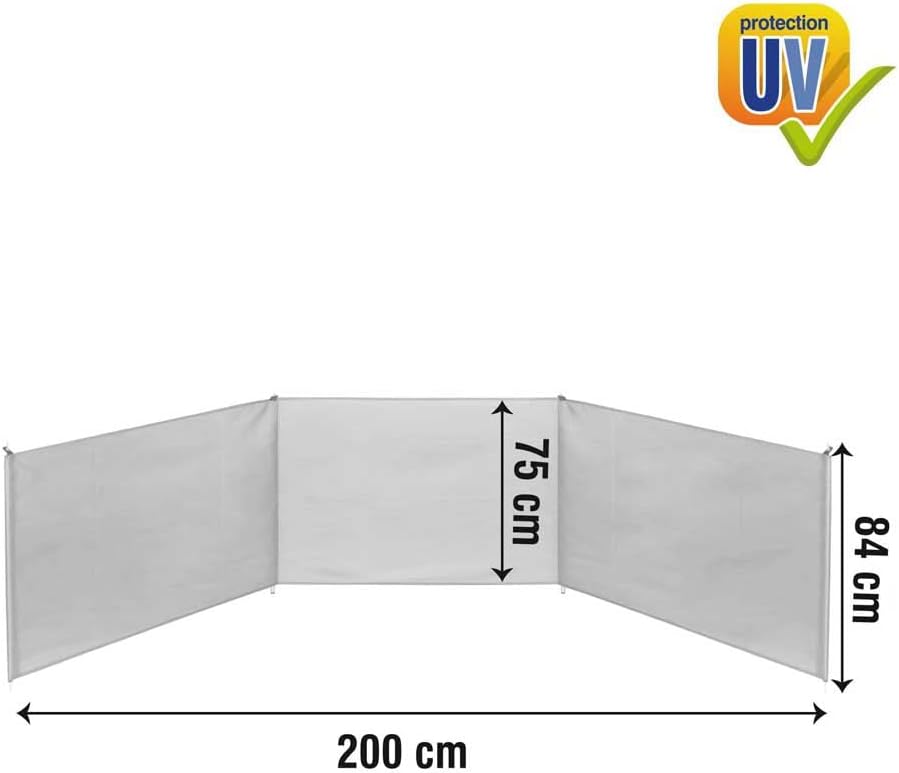 AKTIVE Unisex-Jugendliche 53442 Faltbarer Strand-Windschutz, blau, 200 x 75 cm, 200 x 75 cm