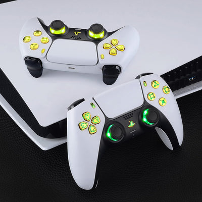 eXtremeRate DTF LED Kit für ps5 Controller BDM-030/040, Ersatz leucht D-Pad Thumbstick Share/Option/