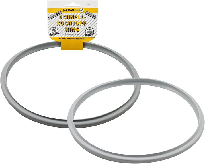 HAAS 3196 Schnellkochtopf Dichtungsring Innen Ø 22 cm, für WMF Perfect Schnellkochtöpfe, grau (2er P