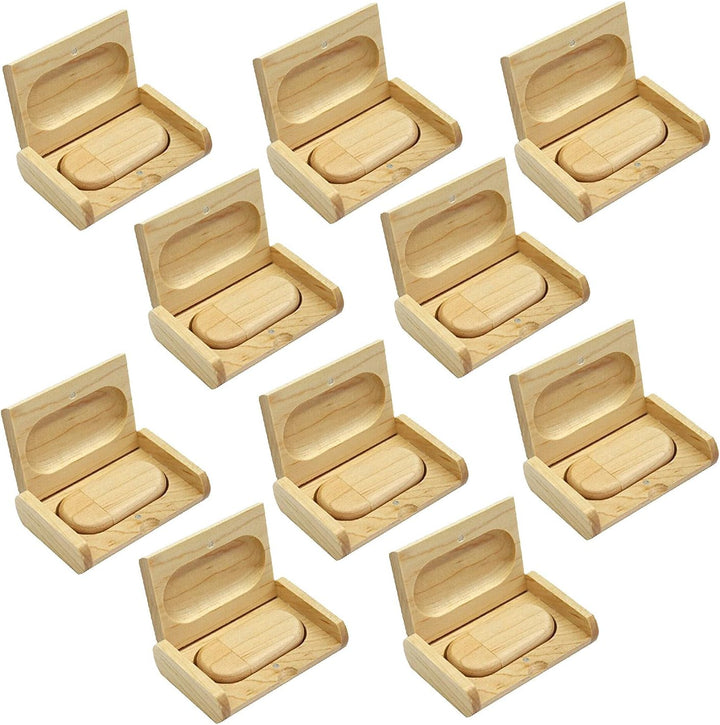 A Plus+ 10 Stück Holz Speicherstick USB 32GB mit Holzkiste Kreative USB-Flash-Laufwerk Holz 32GB USB