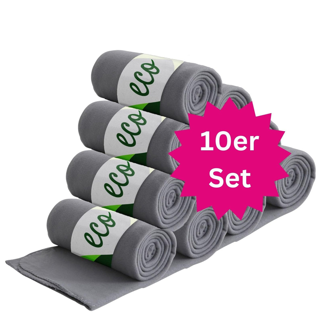 wometo 10er Vorteilspack Eco Fleecedecke aus 100% recyceltem Material +geprüft 130x160 ca.