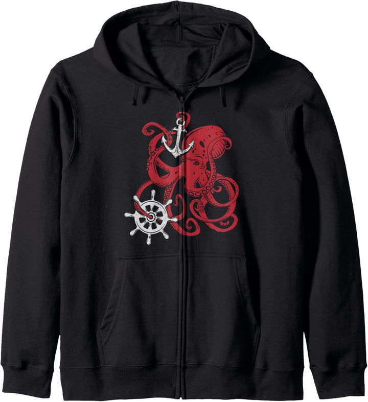Riesiges Oktopus-Design im Vintage-Stil Kapuzenjacke