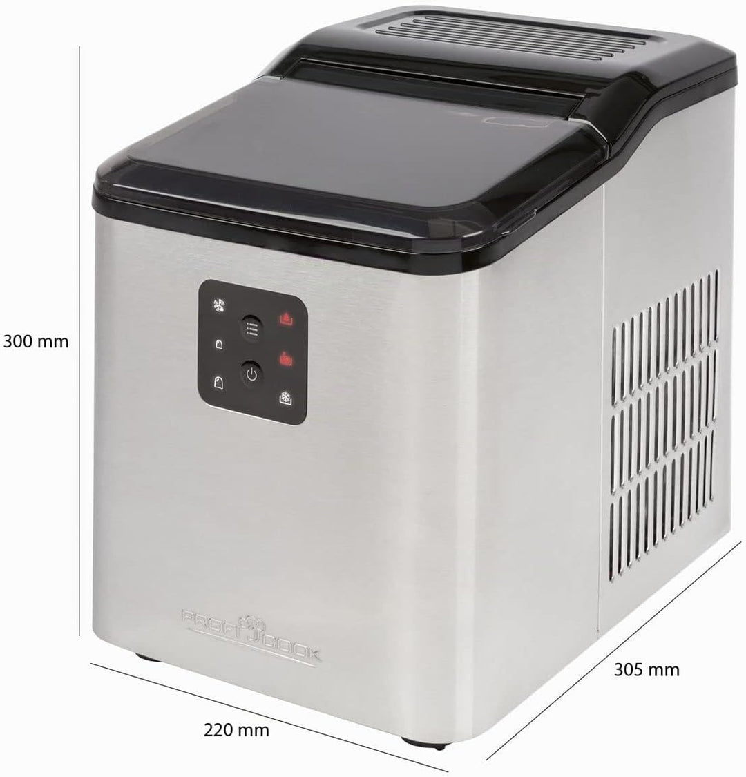 ProfiCook® Eiswürfelmaschine schnelle Produktion - Eiswürfel in 10 Minuten, bis zu 12 kg Eis in 24 S