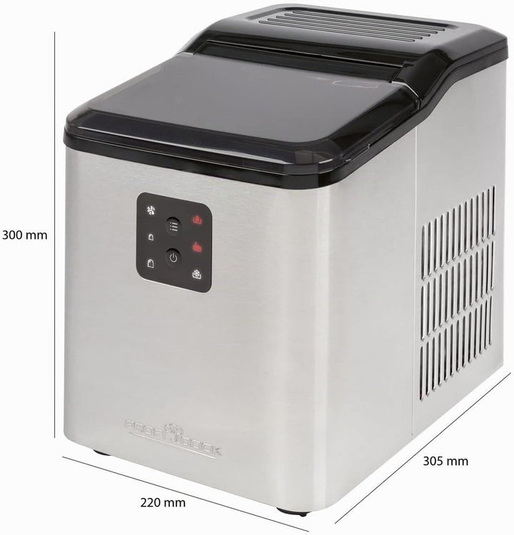 ProfiCook® Eiswürfelmaschine schnelle Produktion - Eiswürfel in 10 Minuten, bis zu 12 kg Eis in 24 S