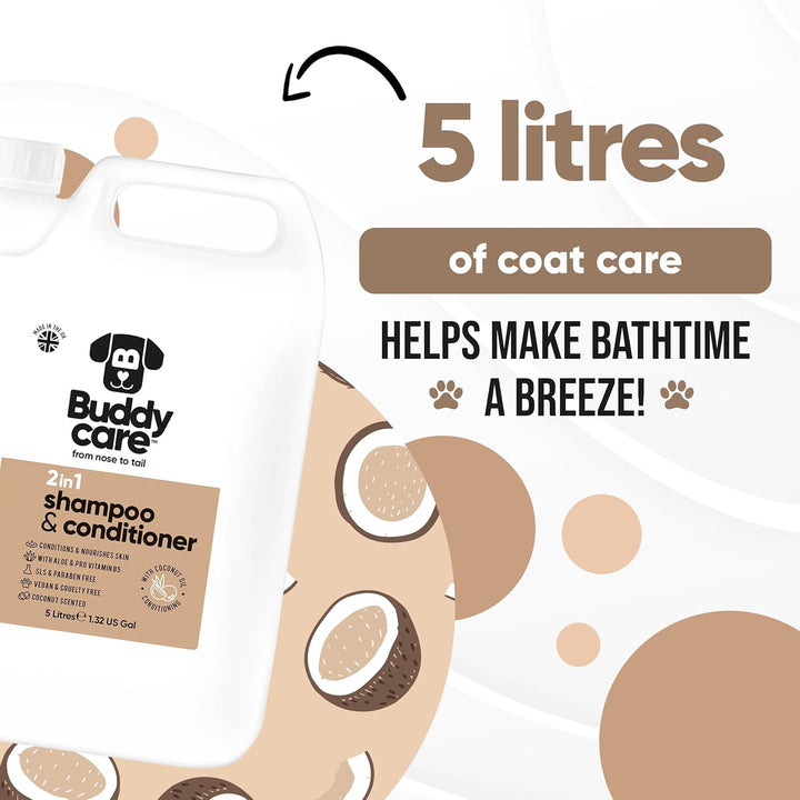 2in1 Shampoo & Conditioner von Buddycare - Praktisches Hundeshampoo und Conditioner in einem - Mit A