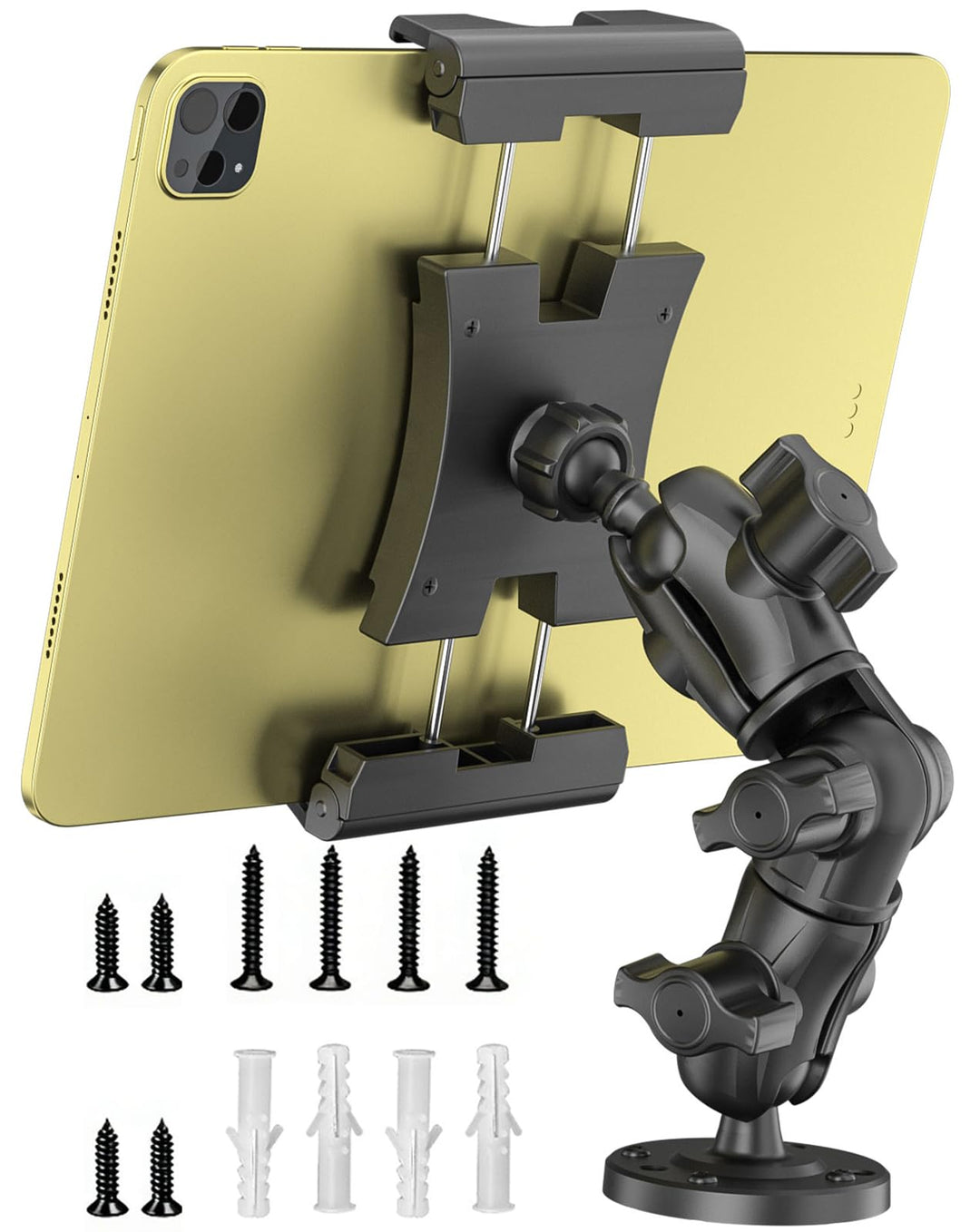 OHLPRO Tablet Halterung Auto, Tablethalterungen LKW 360° Drehung Verstellbarer Verbund Arm Bohrbasis