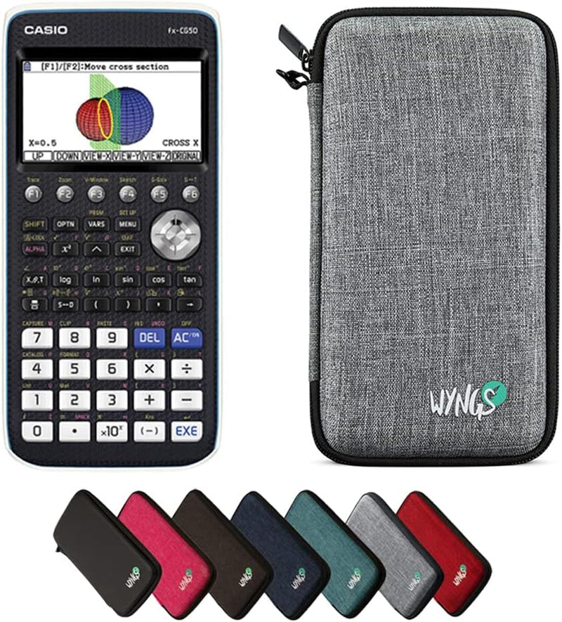 CALCUSO Sparpaket: Casio FX-CG 50 Grafikrechner + WYNGS Schutztasche hellgrau + Erweiterte Garantie