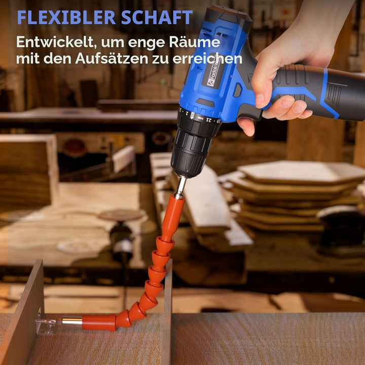 FADAKWALT 12V Akku-Bohrschrauber, Akku-Bohrschrauber-Set, 3/8" Zoll Schnellspannbohrfutter, Rosa Ele