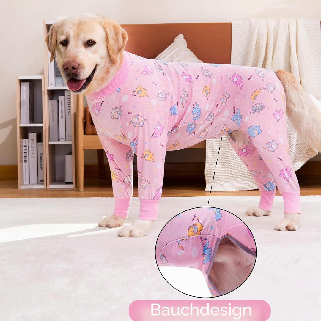 Yeapeeto Einteiler für Hunde, zur Erholung, für grosse und mittelgrosse Hunde, Schlafanzug, Ganzkörp
