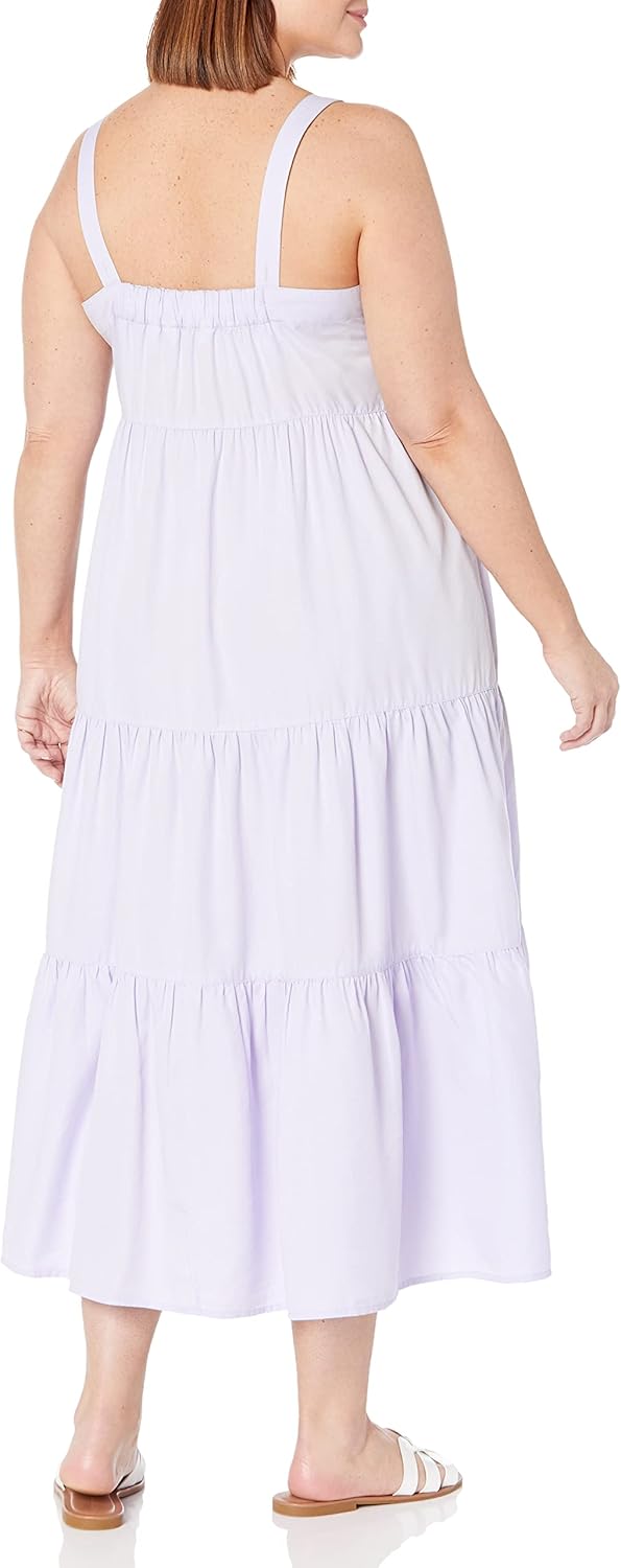 The Drop Britt, Maxi-Zeltkleid im Stufendesign XXS Staubviolett, XXS Staubviolett
