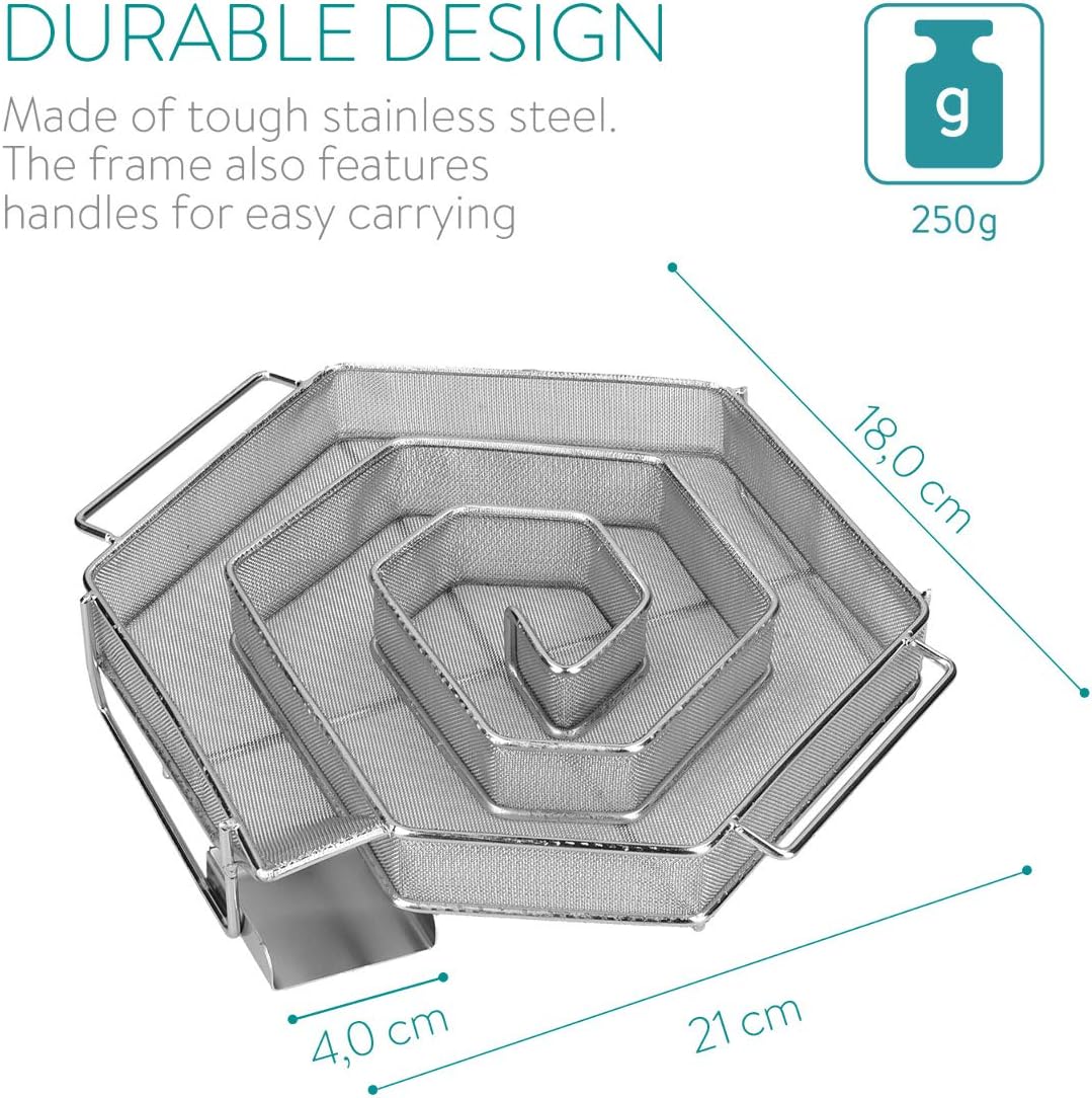 Navaris Kaltrauchgenerator aus Edelstahl - 21x18x4cm - Spiral Form Sparbrand Kaltraucherzeuger für R