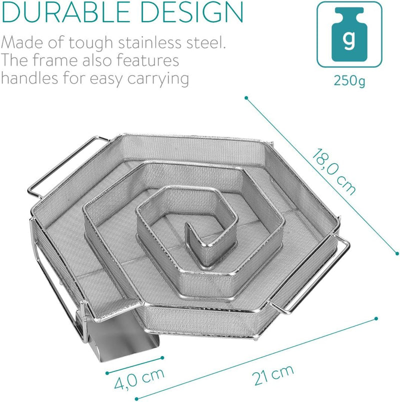 Navaris Kaltrauchgenerator aus Edelstahl - 21x18x4cm - Spiral Form Sparbrand Kaltraucherzeuger für R