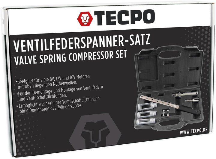 TECPO 300122 Ventilfederspanner Satz Universal Ventilschaftdichtung wechseln Werkzeug Austausch der