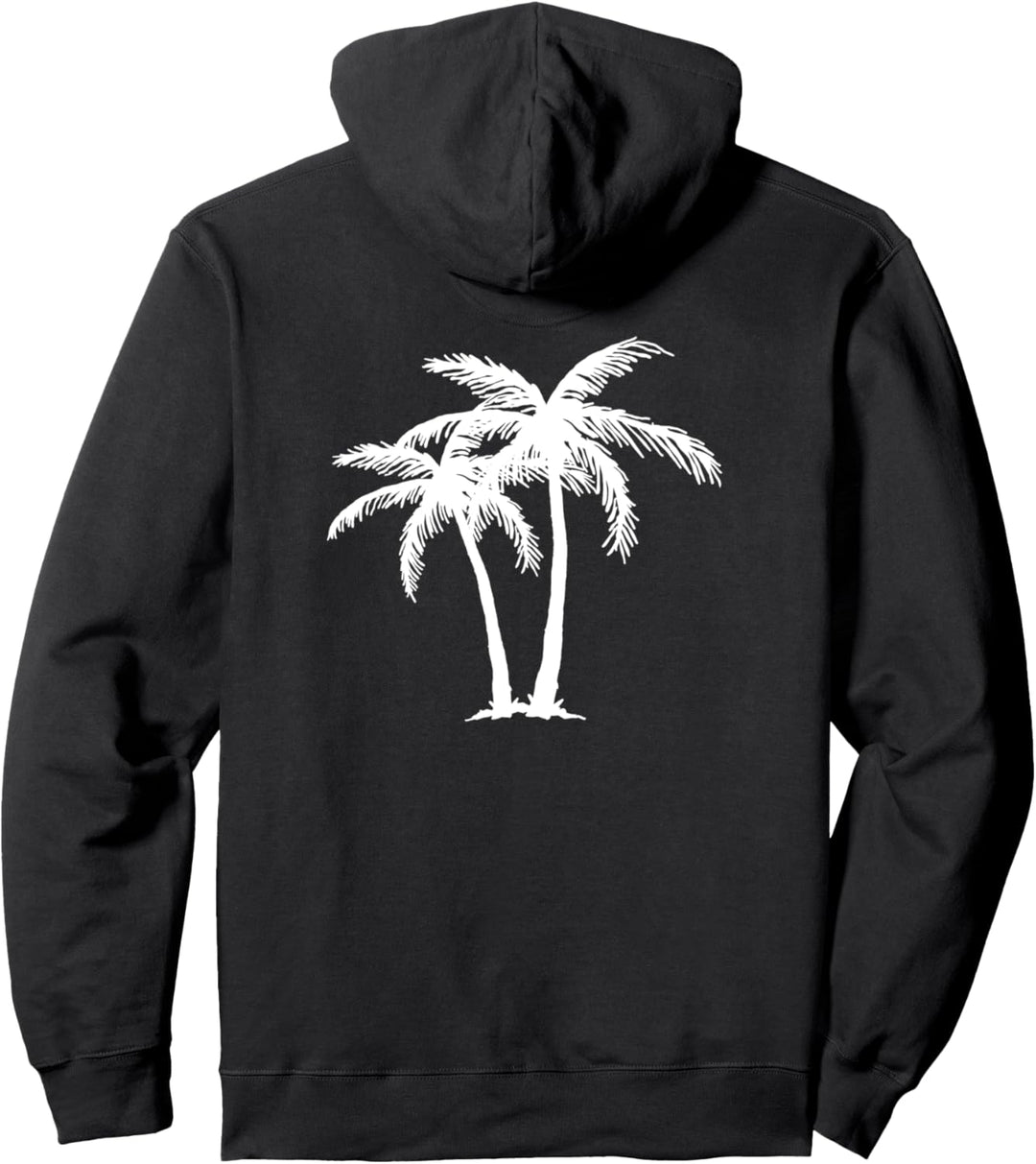 Palm Tree Relaxing Beach Vacation Travel Artsy Tropical Pullover Hoodie