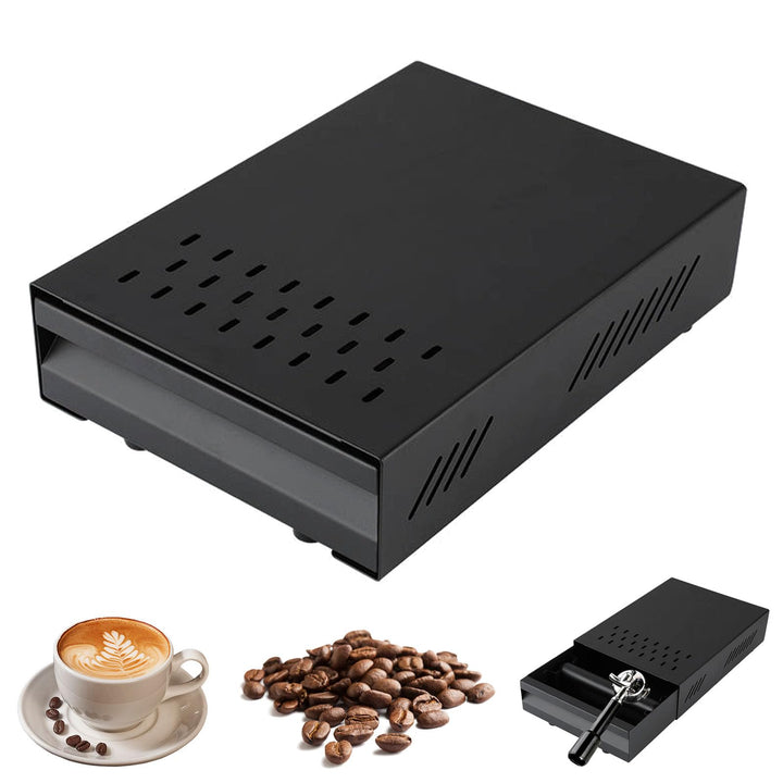 Kaffeesatz Abklopfbehälter für Siebträger, 35 x 25 x 8 cm Edelstahl Knock Box für Espresso Siebträge