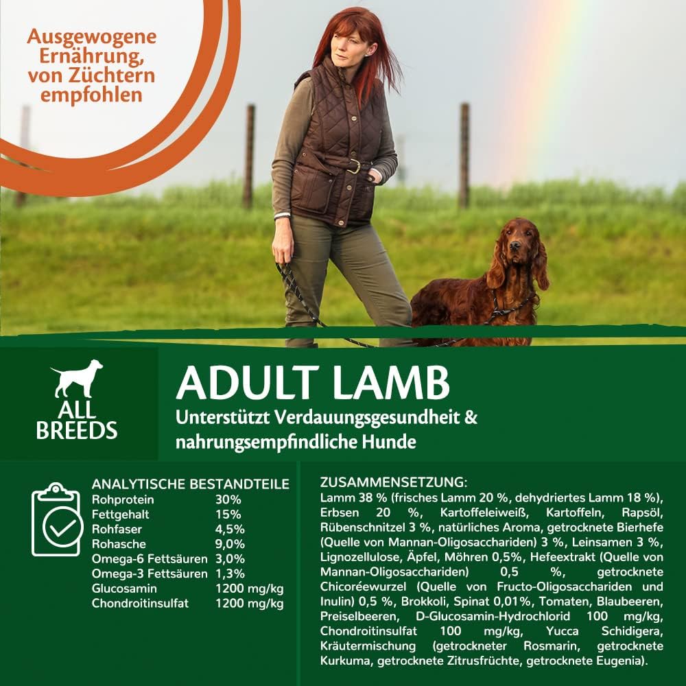 Wellness CORE Adult Lamb, Hundefutter trocken für eine gesunde Verdauung, getreidefrei, mit hohem Fl