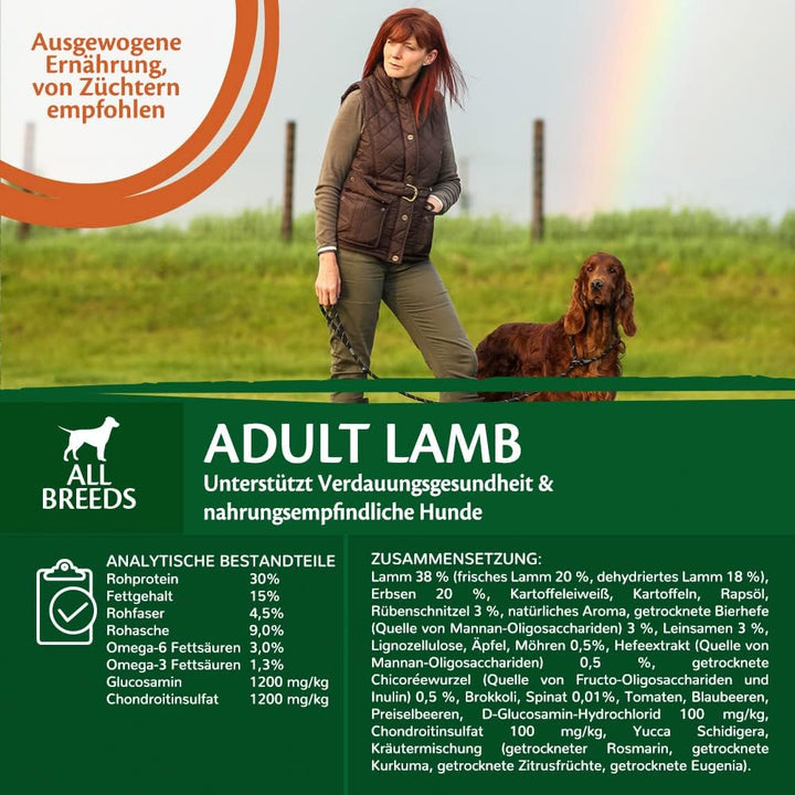 Wellness CORE Adult Lamb, Hundefutter trocken für eine gesunde Verdauung, getreidefrei, mit hohem Fl