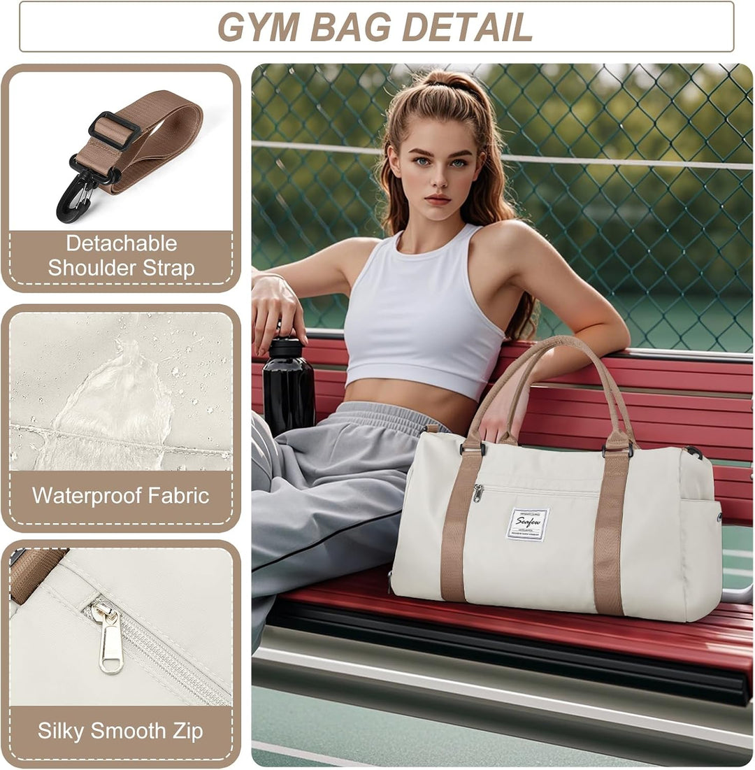 HYC00 Sport Duffel Bag Damen Handgepäck Sporttasche für Damen und Herren mit Nassfach &amp; Schuhfach, R