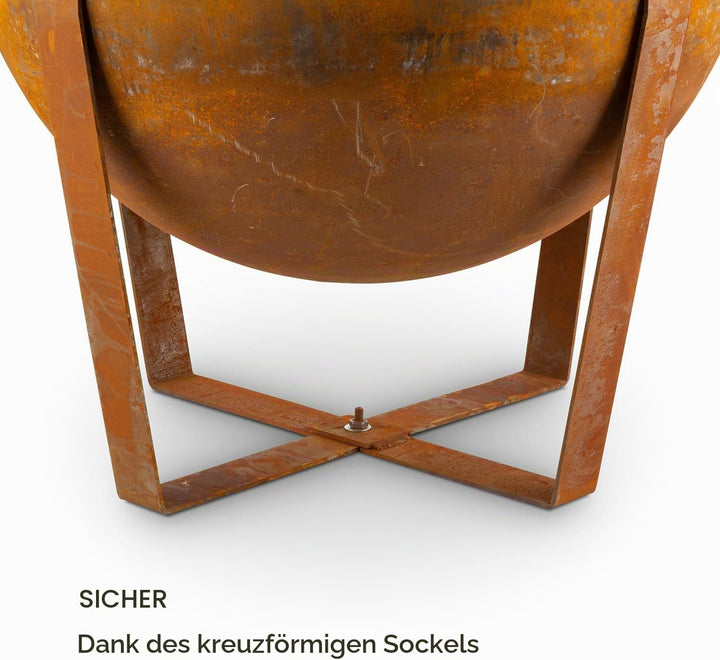 blumfeldt Fire Globe Feuerschale mit Grill, Grillring: Ø 59cm, Feuerschale: Ø 60cm, Grillrost: Ø 59c