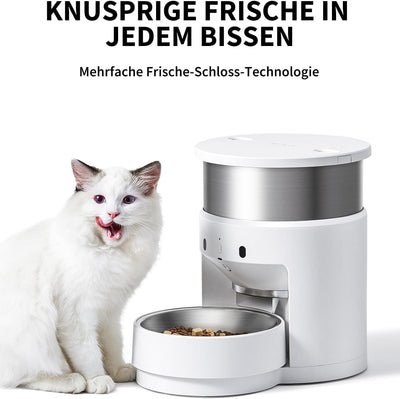 PETKIT Automatischer Hunde Katzen Futterautomat, Auto-Rotate Bowl, Programmierbare Portionskontrolle