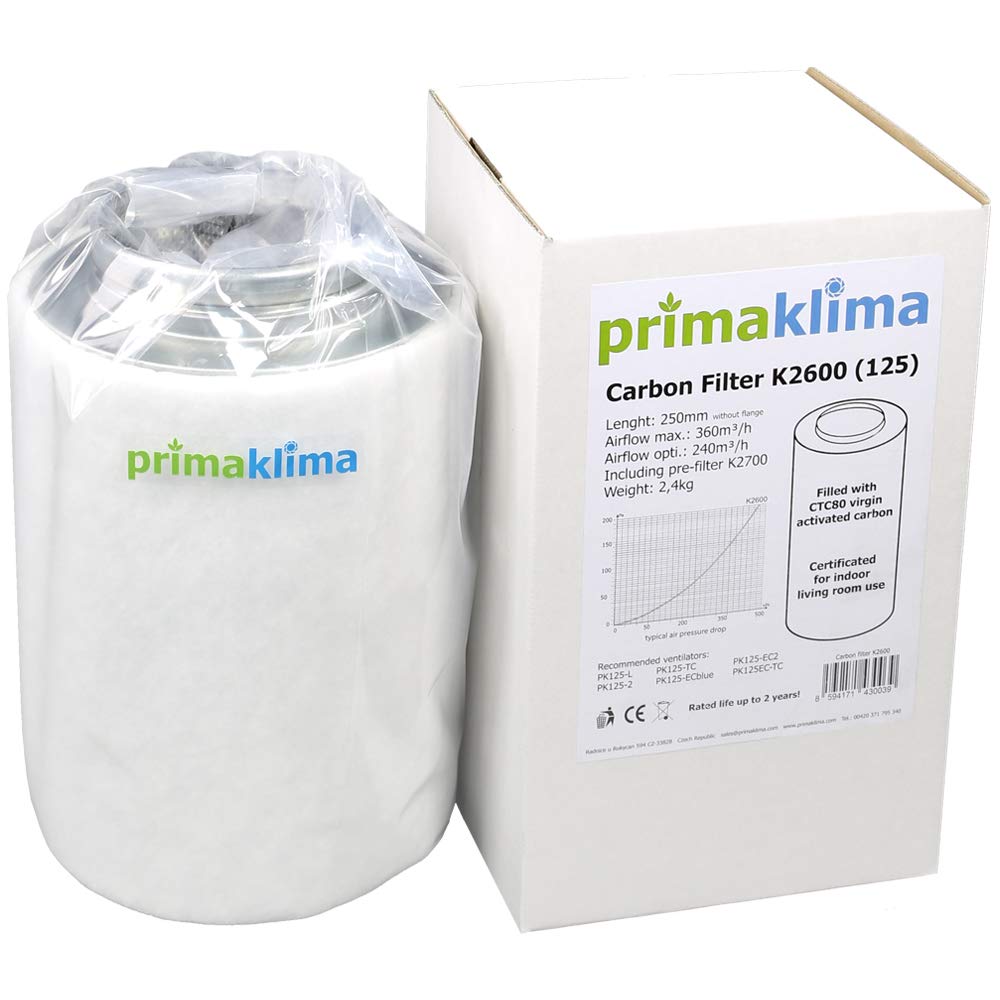 Kohlefilter PrimaKlima Ecoline 360 m3/H F: 125 mm H: 250 mm