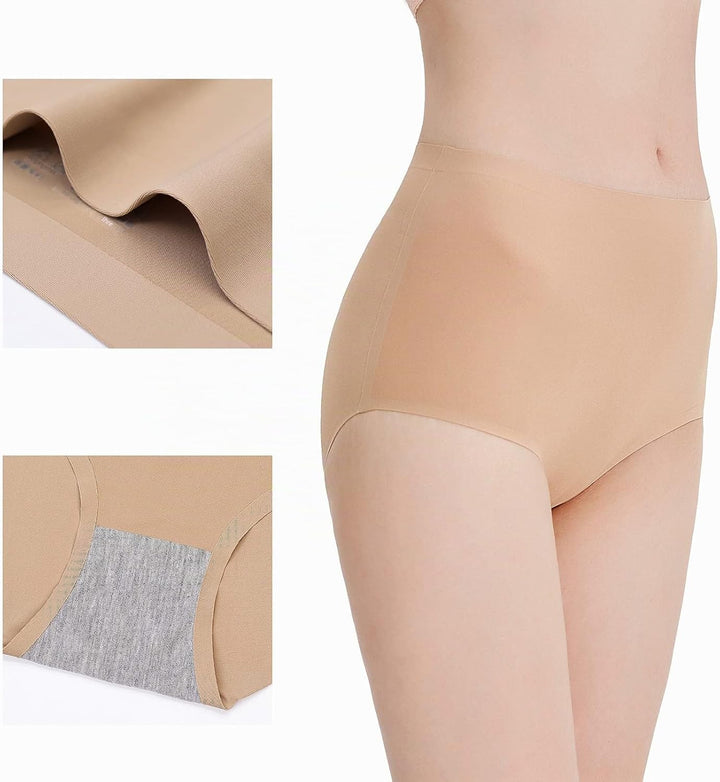 FallSweet No Show Slip mit hoher Taille Unterwäsche für Damen Seamless Panties, 5er Pack XL Multi2,