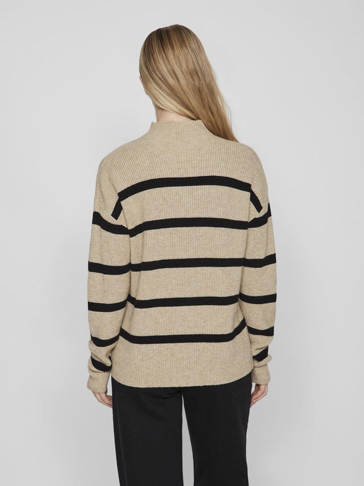 Vila Female Strickpullover VIRIL Gestreifter, XS Natural Melange