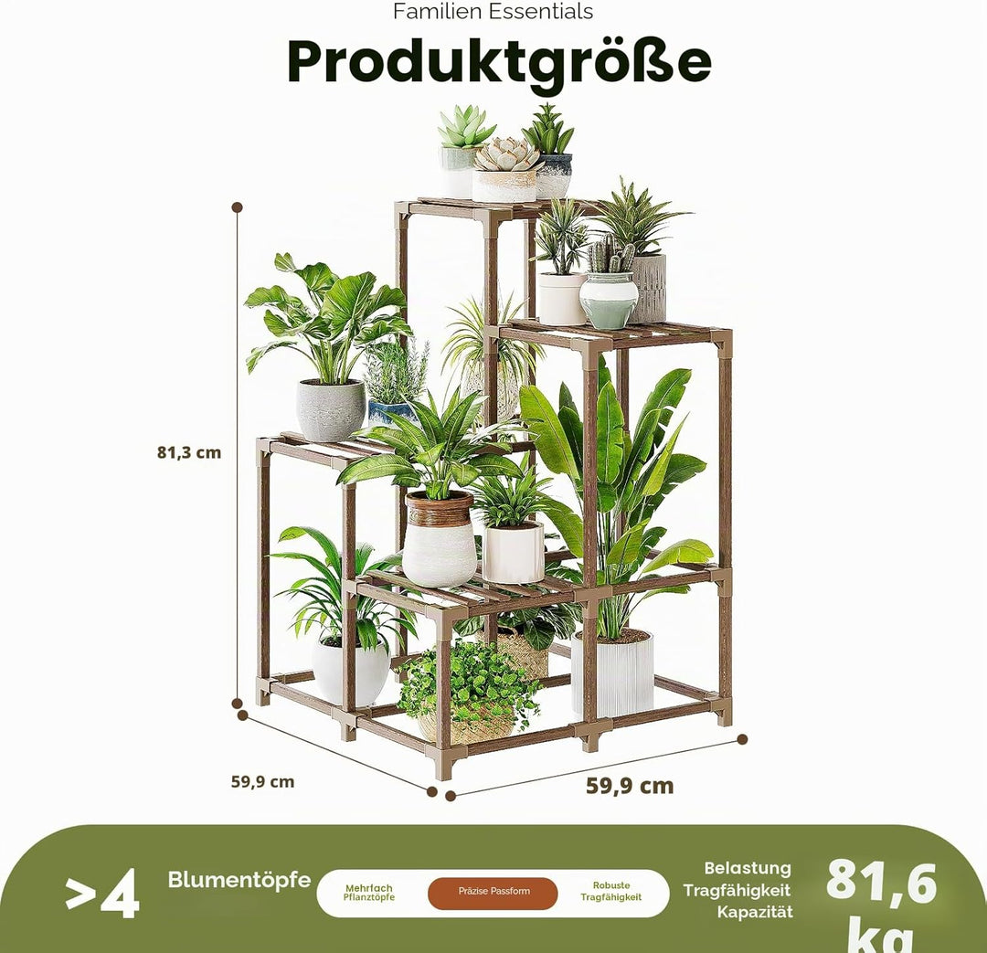Bamworld Pflanzenständer Indoor Outdoor Eck Regal Pflanzenhalter für Wohnen 4-stöckige Eckständer Pf