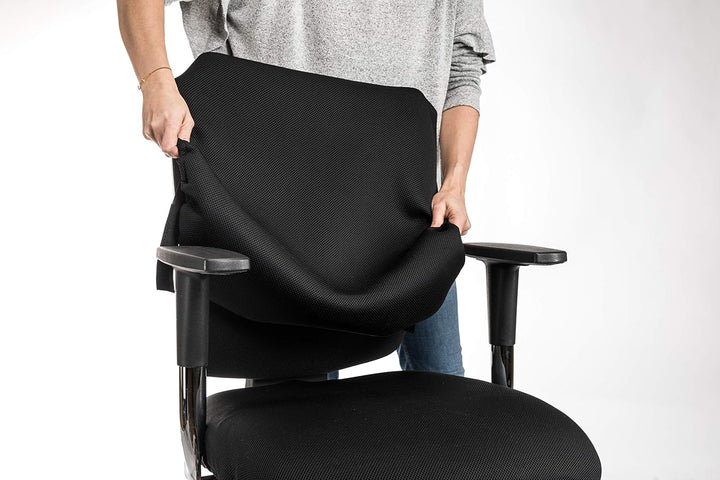 CLEANCHAIR Bürostuhlbezug für die RÜCKENLEHNE (Grösse Standard) Waschbarer Bezug für Ihre Bürostuhlr