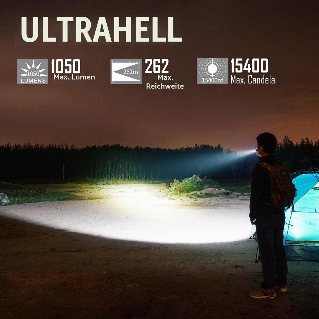 KeyUnity KF01 LED-Taschenlampe in Handgrösse mit Taschenclip, kompakte EDC Taschenlampe mit wiederau