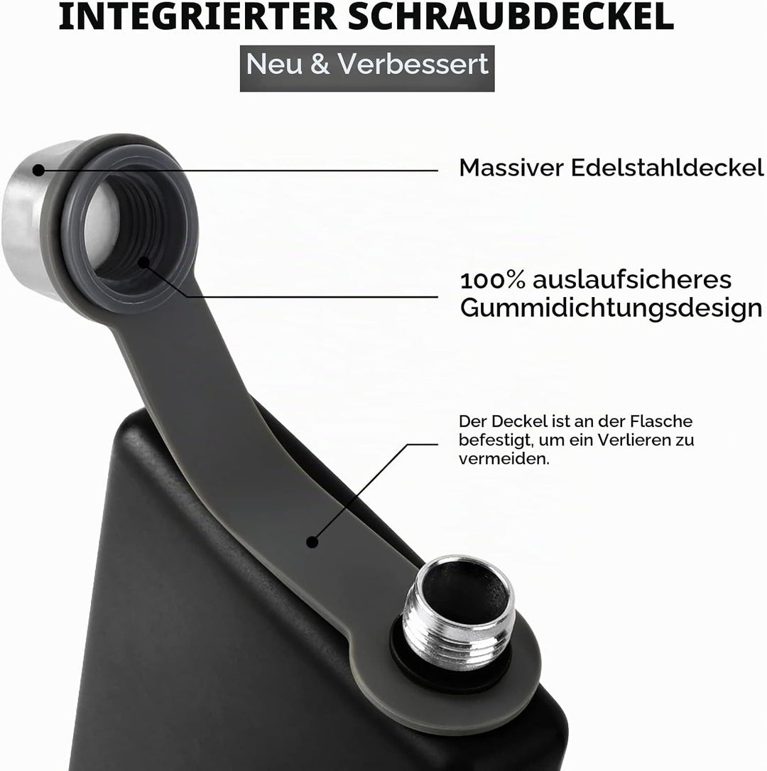 KWANITHINK Flachmann Edelstahl, 8oz/227ml Hip Flask Mit Trichter, Vatertagsgeschenk, Geschenk Für Mä
