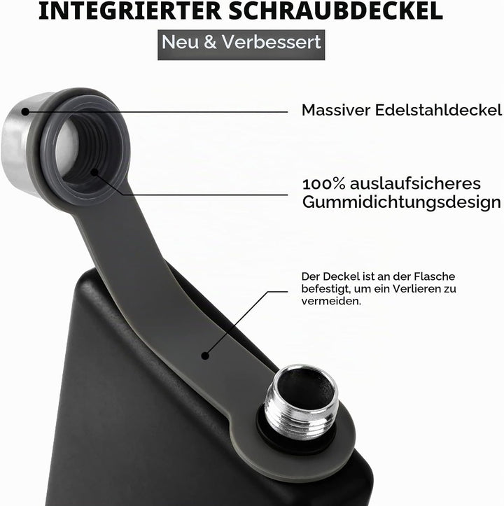 KWANITHINK Flachmann Edelstahl, 8oz/227ml Hip Flask Mit Trichter, Vatertagsgeschenk, Geschenk Für Mä