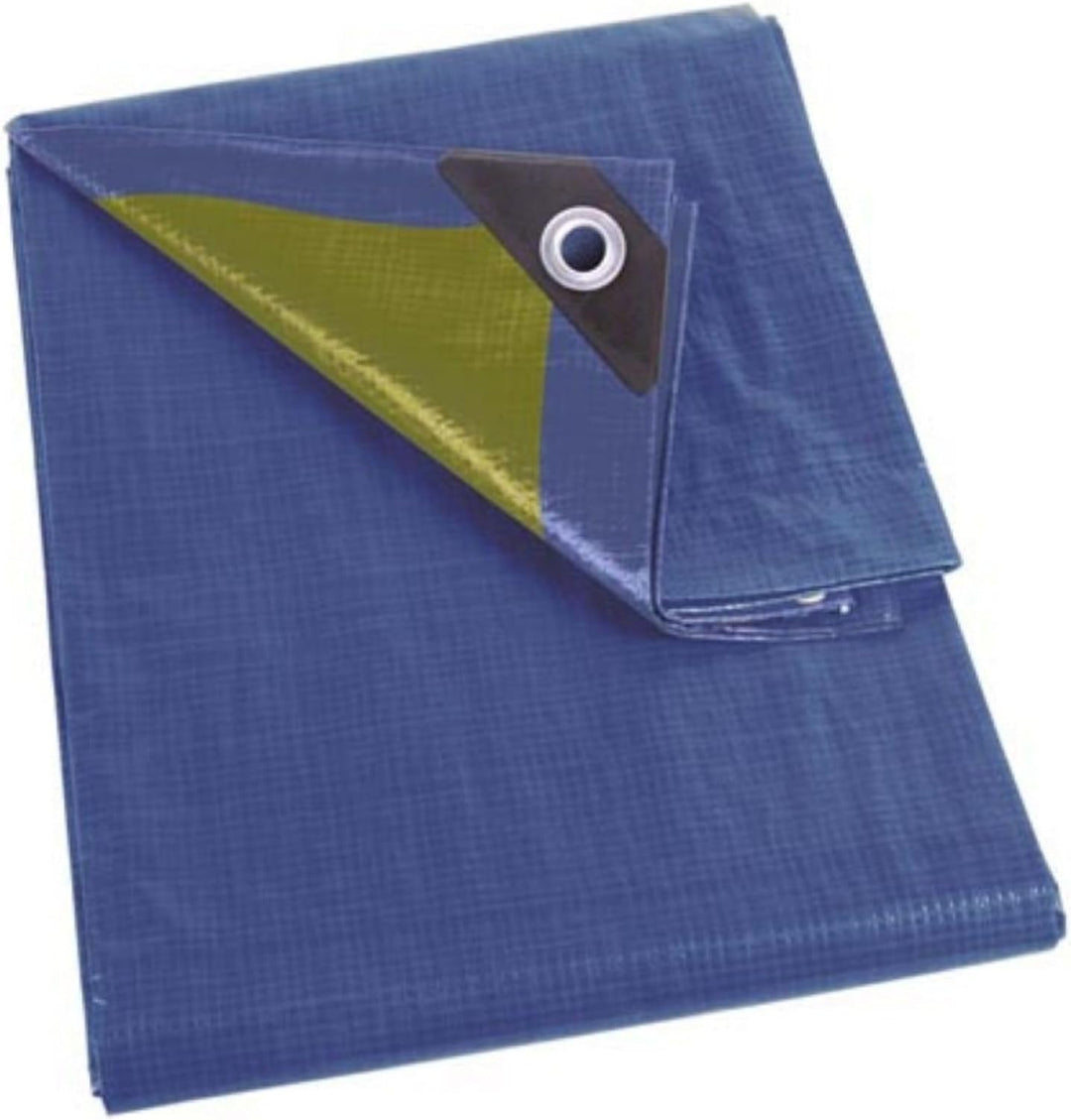 Perel 110-1012 Abdeckplane Stark, Blau/Khaki, 10 x 12 m