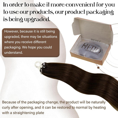 Hetto Extensions Echthaar Microring Braun Echthaar Micro Loop Extensions Remy Haarverlängerung Micro
