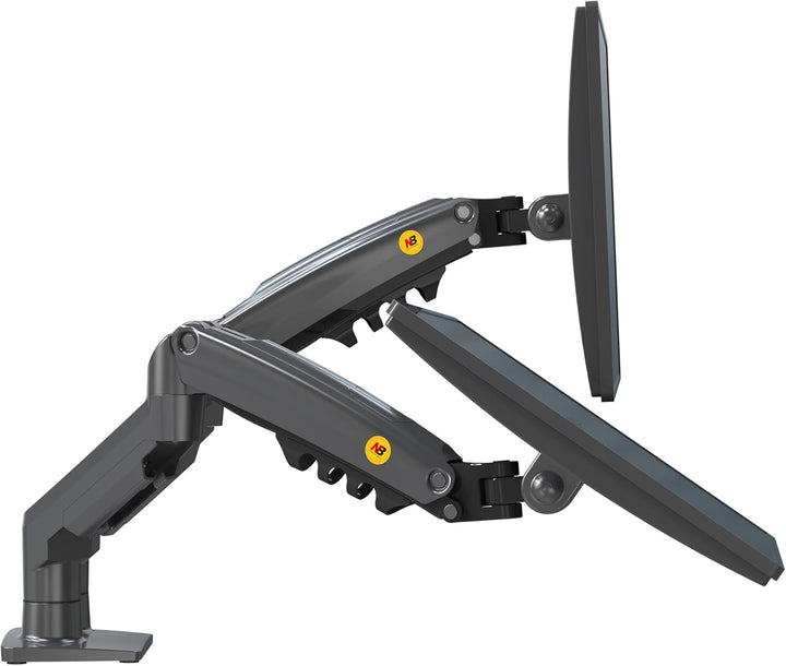 Ergosolid Desktop-Halterung für 2 PC-Bildschirme (17-27 Zoll), verstellbar in Mehreren Achsen, Drehg